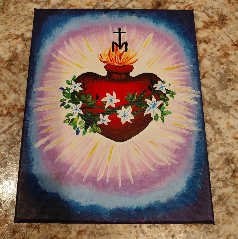 Sacred Heart Canvas Art 8x10